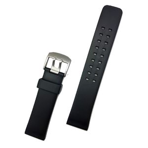 24 mm negro hule Watch Band – -Material cómodo y duradero PVC