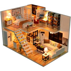 CUTEBEE - Casa de muñecas en miniatura con muebles, kit de casa de muñecas de bricolaje más a prueba de polvo y movimiento de música, idea de habitaci