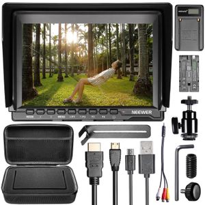 Neewer NW759 cámara campo Monitor Kit: 7 pulgadas Ultra HD IPS 1280 x 800 pantalla campo Monitor + F550 reemplazo batería + Micro USB batería cargador