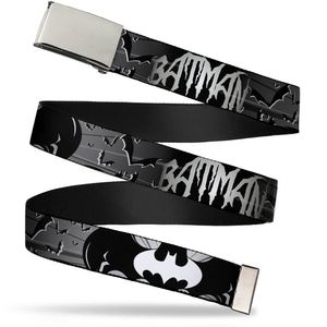 Batman DC Comics Superhéroe Plata Alas de Murciélago Web Cinturón cromo, Multicolor