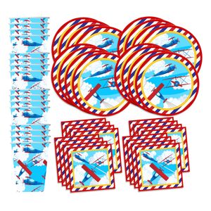 set Platos, vasos y servilletas Kit de Vajilla para 16