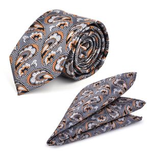 Paisley de los hombres Necktie Pocket Square Classic JACQUARD tela cuello lazos regalo cicitree