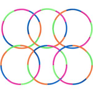 PAQUETE DE VALOR - Únanse con el kit desmontable para niños Hula Hoop para jugar, 32 pulgadas (paquete de 6)