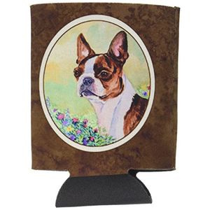 Tesoros de la caroline 7222 cc rojo y blanco boston terrier puede o la botella hugger multicolor