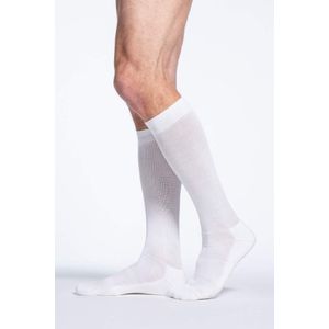 Sigvaris de los hombres acolchada algodón 182 Calf alta calcetines de compresión 15 – 20 mmHg, 182C 00 - C, C, Blanco, 1, 1