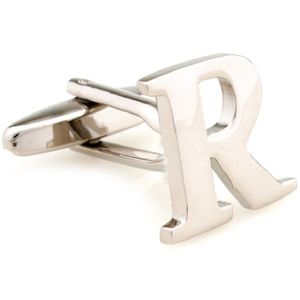 SS personalizado Letra R Gemelos De iniciales Cobre Plata
