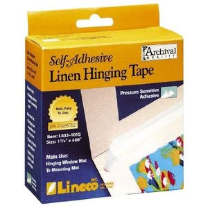 Lineco - Cinta adhesiva de tela que actúa como bisagra de 1,25 pulgadas x 35 pies. Cinta de tela blanca, Blanco