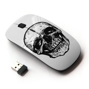 koolmouse [óptico 2.4 G mouse inalámbrico] [Color Blanco y Negro Anatomía cráneo humano]