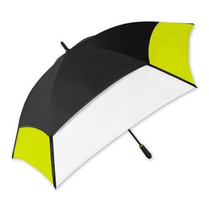 Paraguas indestructible de fibra de vidrio para golf, color negro/blanco/lima de 59.8 in