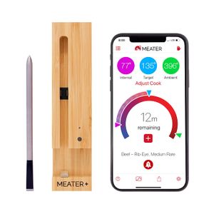 Meateer 's The Original True Wireless Smart Carne Termómetro para el horno parrilla cocina barbacoa ahumador Rotisserie con Bluetooth y WiFi Digital C