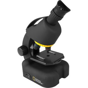 Microscopio compuesto geográfico intermedio nacional para niños – microscopio con zoom 40X-640X con pilas, incluye kit de ciencia, iluminación LED y o