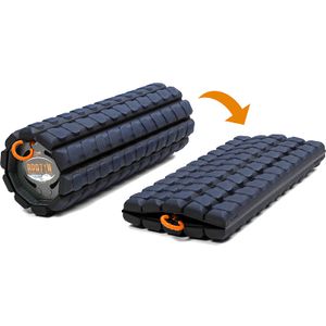 Brazyn Morph Alpha rodillo de espuma – Plegable y portátil de alta densidad Muscle Back Massager para Yoga Myofascial Release Masaje (azul medianoche)