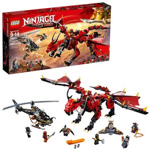 Lego Ninjago Masters of Spinjitzu: Firstbourne 70653 Ninja - Kit de construcción de juguetes con figuras de dragón rojo, minifiguras y un helicóptero