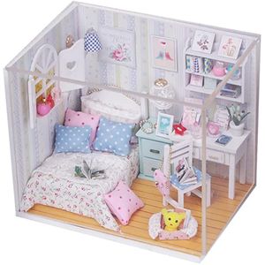 Kit de casa en miniatura para bricolaje, habitación creativa con muebles