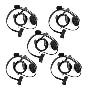 Retevis Overhead Boom altavoz micrófono cancelación de ruido auriculares para Baofeng Kenwood Retevis 2 Way Radio (5 unidades)