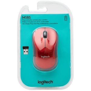 Logitech M185 – Ratón inalámbrico, color rojo 910 – 003635