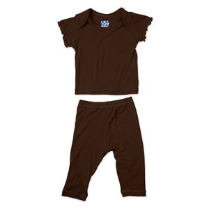 kickee pants conjunto de pijama de manga corta, corteza