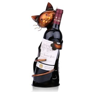 tooarts con forma de gato de vino soporte botellero estante Escultura de metal práctico hogar decoración manualidades