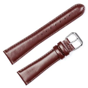 Suave piel Watchband café 17 mm Watch Band – por DeBeer