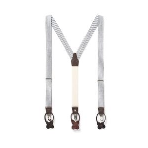 Classic piel Clip tirantes – Paño, Gran Gatsby de lujo tirantes con elástico y-Back – con una amplia, grosor, hermosa tela y botón/clip-on piel autént