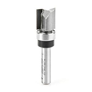 Amana Herramienta 45487 Flush recortar plantilla y patrón 2-flute Router Bit con punta de carburo de Incisión con rodamientos de bolas, 1/4-inch Vásta