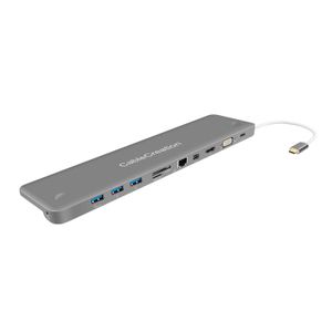 CableCreation - Adaptador multipuerto USB 3.1 tipo C/Thunderbolt 3 4K UHD, USB-C a USB 3.0/HDMI/VGA/Mini DisplayPort/Ethernet/Stereo/SD Card/Micro SD