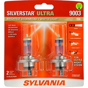 Sylvania - 9003 silverstar ultra - bombilla halógena para faros halógenos de alto rendimiento, luz de cruce, luz de cruce y foco de niebla, downroad m