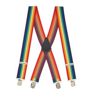 Suspender Tirantes almacenar Mens Rainbow 2-inch Amplia Pin Clip, Multicolor