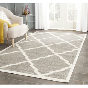 Safavieh Amherst Collection amt421b Gris Claro y Beige Interior/exterior Area Rug, Polipropileno