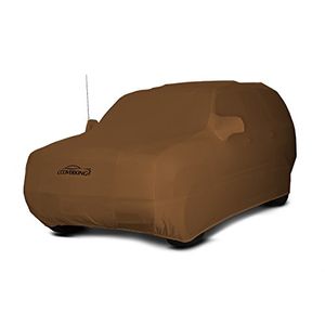 Coverking Custom Car Cover para ciertos modelos de Chevrolet Blazer Satin Stretch Tan
