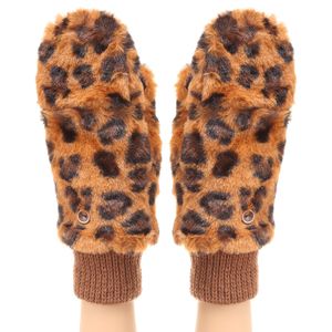 mirmaru Mujer Invierno Forrado Piel Sintética Flip Cover Mitten Guantes.