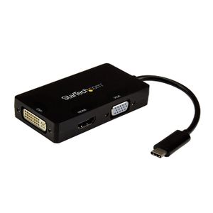 Adaptador multipuerto USB-C - Aluminio - USB tipo C a VGA/4K HDMI/Mini DisplayPort/DVI - USB C Negro