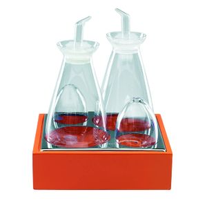 Mepra Juego de vinagrera y saleros, color naranja