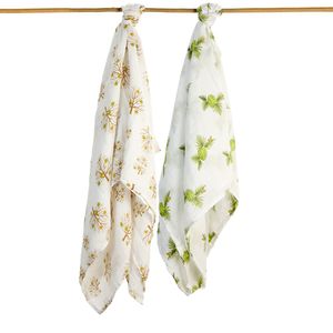 Mantas de bebé manta orgánico suave como la seda algodón de muselina de bambú para niños y niñas único impresiones Unisex Adam y Elsa paquete de 2