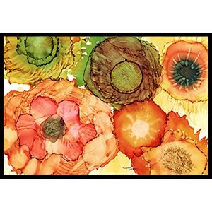 Caroline 's Treasures 8970 alfombrilla Floral abstracto flores para interiores o exteriores, 18" de alto x 27" de ancho, multicolor
