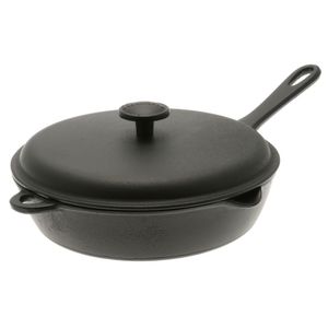 Iwachu 410 – 682 9 – 1/2" sartén de hierro fundido con tapa, tamaño mediano, color negro