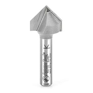 Amana Herramienta 45710 V Groove 90 Deg X con punta de carburo 5/8 X 1/2 CH X 1/4 inch SHK Router Bit