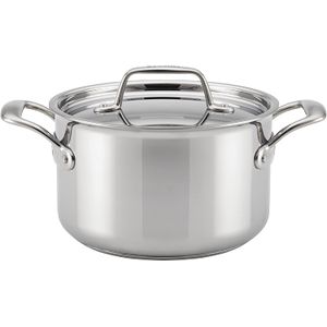 Breville Thermal Pro Clad 4 Quart Covered saucepot, tamaño mediano, acero inoxidable