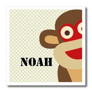Ps nombre monkey  para niños de noé  hierro sobre transferencias de calor