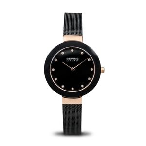 Bering Time 11429 – 166 – Reloj Colección de cerámica para mujer con correa de acero inoxidable y arañazos Resistent vidrio de zafiro. Diseñado en Din