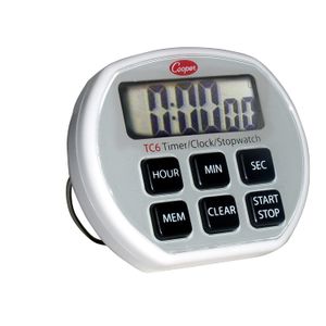 cooper-atkins TC6 – 0-8 Cronómetro/Reloj/Temporizador Digital Con Protección Contra Salpicaduras Caso, 24 horas unidad gama