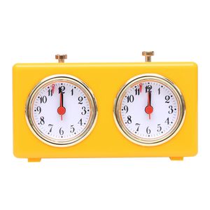 BETTERLINE ajedrez analógico amarillo brillante Retro Clock Timer - reloj de ajedrez mecánico de cuerda con diales de Easy-to-Read grandes, ninguna ba