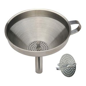 Norpro Acero inoxidable 4 – 3/4 inch Embudo con colador, Plateado