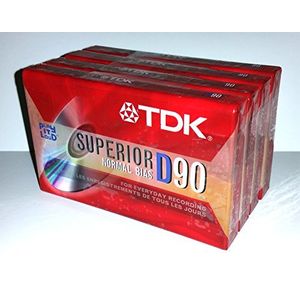 TDK superior normal Bias D90 IEC I/tipo de I para cintas de casete de audio de grabación – Diario (4 unidades)