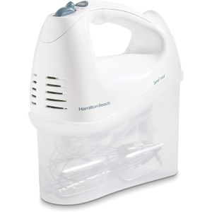 Batidora de mano con tapa de fijado a presión Hamilton Beach 62682RZ, color blanco, M, Blanco
