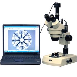 AmScope SM-2TZ-DK-M Digital Profesional trinocular zoom microscopio, WH10 X Oculares estéreo, 3,5 x -90 X Zoom de Ampliación, 0.7 x -4.5 X lente, ilum