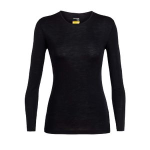Icebreaker Merino playera de cuello redondo de manga larga con capa base para uso diario para mujer, lana de merino