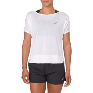 ASICS - Tapa reflectante de crop, talla XS, color blanco brillante