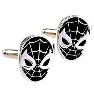 SS Botón Up metal Cuff Links 06 Hombre, color negro