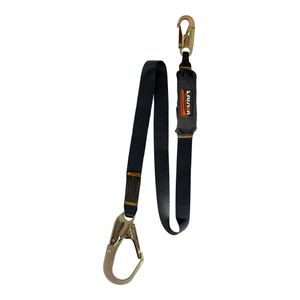 Fusion Climb – Correa de seguridad de 48.0 x 1.8 in con cierre de acero y gancho de barra de seguridad de 23 kN, color negro